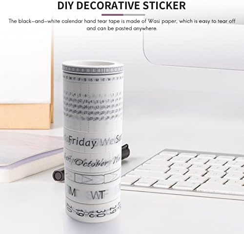 Bopfimer 8 Rolls Calendar Washi Tape Set Date Day Week Month Number Calendar Washi Masking Tape Decorative for Crafts Planner