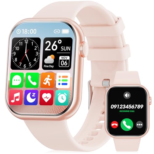 Hwagol Reloj Inteligente Mujer Hombre, 1.85' HD Smartwatch Mujer con Bluetooth Llamada, Reloj Smartwatch con 140+ Modos Deportivos/Pulsometro/SpO2/Sueño, Relojes Inteligentes para Android iPhone