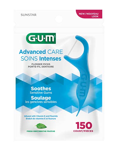 Gum - 888Jc Advanced Care Flossers, Fresh Mint, Vitamin E & Fluoride, 150 Count (Pack Of 4) #TOP1