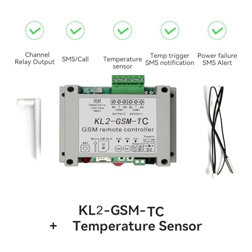 Alerta fallo energía y abridor de puerta con sensor temperatura gsm 8