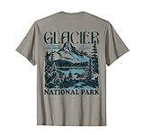Glacier National Park Montana (Design on Back) Vintage Style T-Shirt