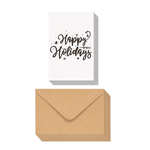 48-Pack Merry Christmas Greeting Cards Bulk Box Set - Happy Holidays Xmas Greeting