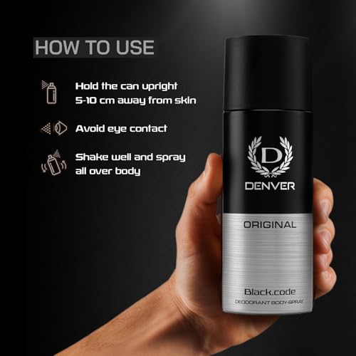 Image of Denver Black Code, Goat, Saxe, Vibe & Blaze Deodorant For Men - 150 ML Each, Pack of 5