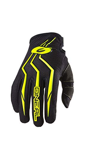 O'NEAL | Fahrrad- & Motocross-Handschuhe | MX MTB Mountainbike Enduro Motorrad | Sichere Passform, Ergonomische Polsterung, TPR-Streifen | Element Glove | Erwachsene | Schwarz Neon Gelb | Größe M