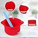 Mity rain 2pcs Silicone Wax Warmer Liner, Non-Stick Wax Pot Silicone Bowl Replacement, Reuse Wax Melt Warmer Liner With 2pcs Silicone Spatulas For Hair Removal(Blue+Red)