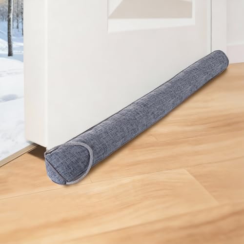 MICHIHOMIE Zugluftstopper für Türen 92 cm Extra Schwerer und Waschbarer Türvorleger Energiesparend als Kälte- Luftzug- und Insektenschutz Grau