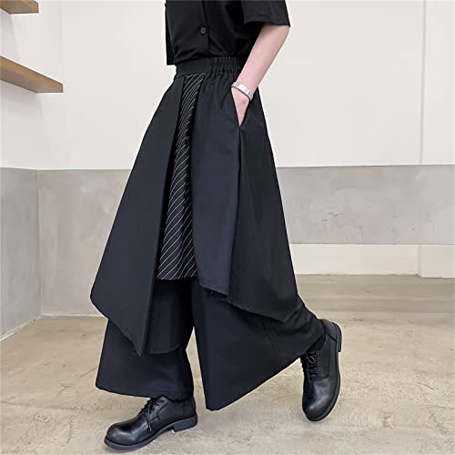 Men's Casual Skirt Pants Japanese Style Kendo Loose Wide Leg Culottes3