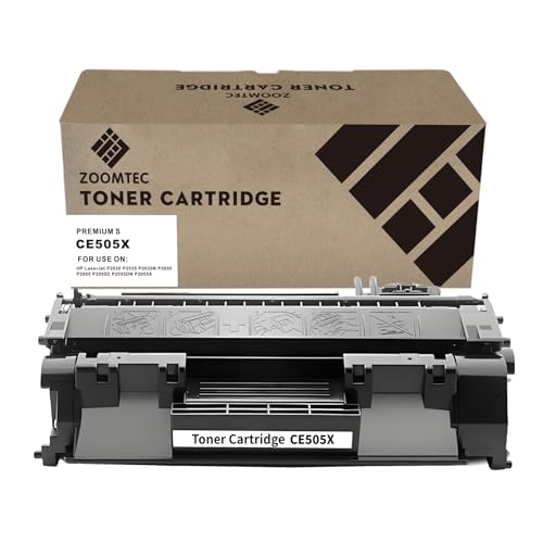ZOOMTEC Compatible para HP CE505X 05X CE505A 05A Cartucho de Toner Compatible con Impresoras HP LaserJet P2030 P2035 P2035N P2050 P2055 P2055D P2055DN P2055X (1 Negro)