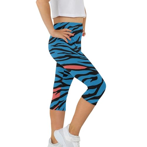 Girls Capri Leggings Soft Stretchy Workout Yoga Running Pants Knee Length Active Tights for Kids 4-5 Years4