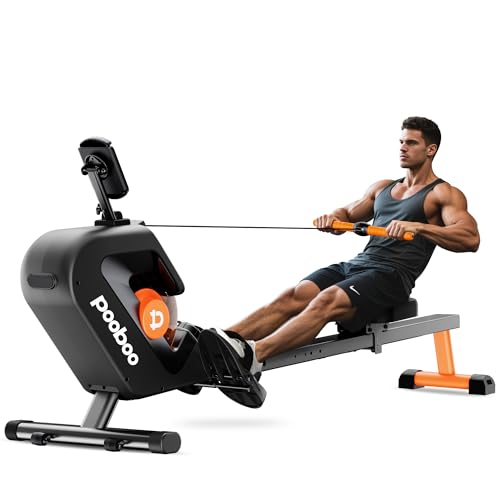 pooboo Magnetic Rowing Machine with LCD Monitor