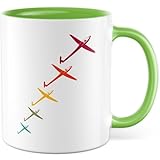 tazza con design aliante – tazza da caffè in ceramica da 330 ml – volare a vela aereo pilota – tazza da caffè in ceramica 330 ml