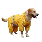 Diseño elástico de cuatro pies: detiene eficazmente el barro del suelo y el agua salpicada en los muslos del perro, protección integral para su perro. El diseño del botón es fácil de poner y quitar, tres capas de tela impermeable de alta calidad.