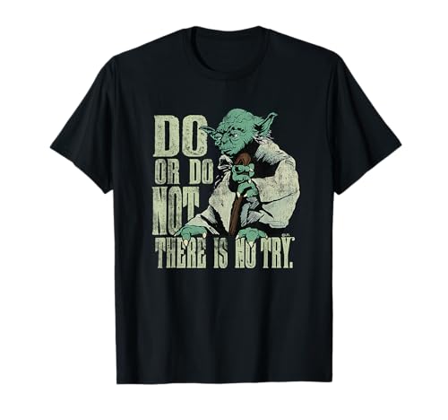 Star Wars Yoda Do or Do Not There is No Try Vintage Style Maglietta