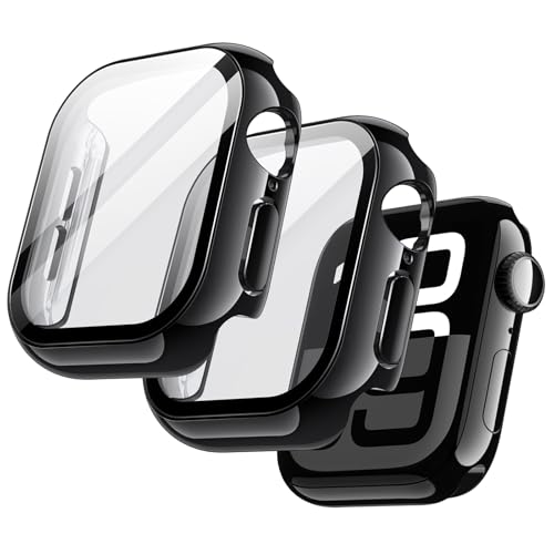 JETech Apple Watch Series 11/10 42mmp bLP[X tیtBt ^bNfUC SʕیJo[ KXtB x 2Zbg (ubN)