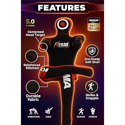 Un-Filled Grappling Dummy Wrestling Dummy Jiu Jitsu Dummy for BJJ MMA Judo Karate Practice Adult Kids