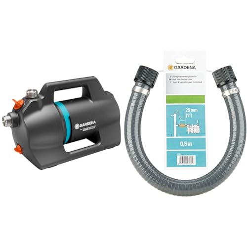 Gardena Gartenpumpe 4300 Silent: Sehr leise Bewässerungspumpe mit innovativem Gehäuse & Kunststoff, Schlagbrunnen-Saugschlauch: Robuster Ansaugschlauch