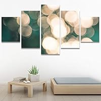 SIGNWIN 5 Panel Canvas Wall Art Abstract Closeup Colorful Digital Art Lights for Home Decorations Ready to Hang - 60
