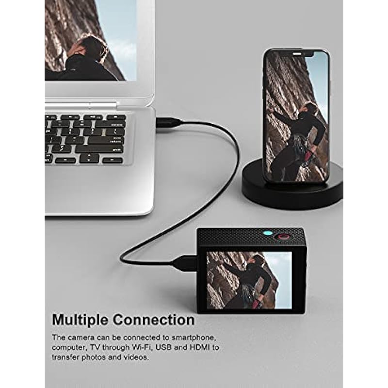 Action Camera 4K Apexcam - 20MP, Impermeabile 40m, WiFi, Con Telecomando E Accessori - Foto 10