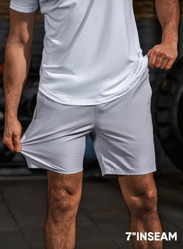 JMIERR Men's Casual Shorts 5"/ 7" Drawstring Summer Quick Dry Beach Stretch Waist Athletic Gym Short4