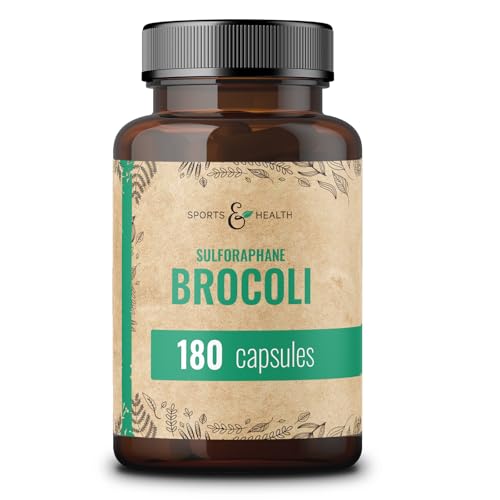 Capsules de Brocoli - 180 Capsules de Sulforaphane Haute Dose - Végétalien - Sans Remplissage - Embouteillé en Allemagne - A partir d'Extrait de Brocoli - Sulphoraphane Extrait de Brocoli