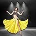 Women Chiffon Belly Dance Long Skirt with Underwear Split Satin Skirt on Both Sides (US, Alpha, One Size, Regular, Regular, Standard, Black)