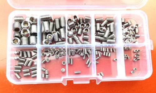 200pcs Stainless Steel Allen Socket Hex Head Grub Screws Assortment Kit Set Bolt