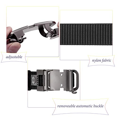 moonsix Men’s Ratchet Belt with Automatic Slide Buckle, No Hole Nylon Webbing Belts Outdoor Golf Belt3
