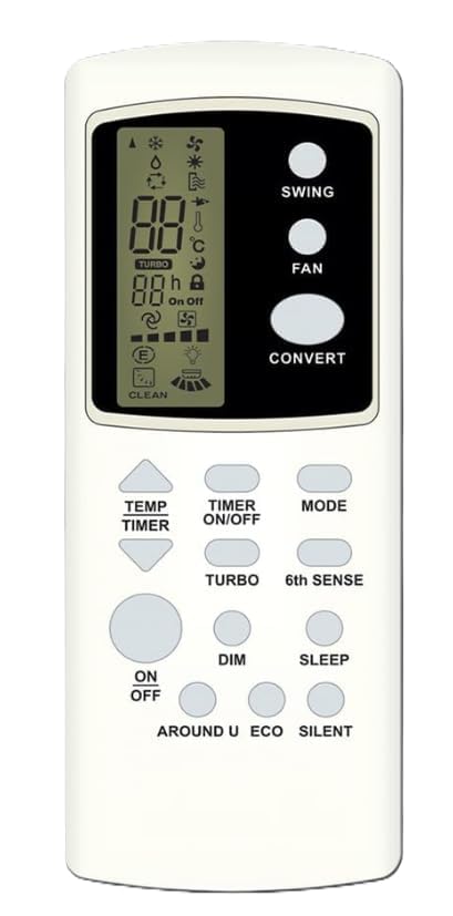 GMQ AC Remote Control Compatible for Whirlool Split Inverter Remote Control 6th Sense Function White
