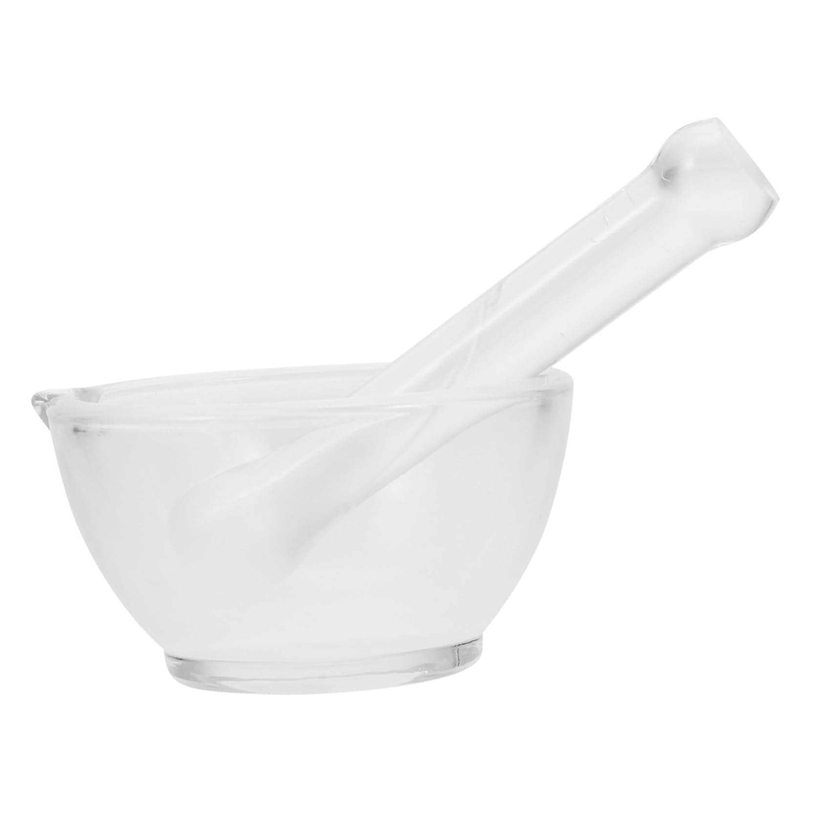 iplusmile 5juegos Mortero y Pilón De Vidrio Para Laboratorio Base Estable Para Experimentos Químicos y Cocina Fácil De Limpiar Material Resistente