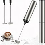 Espumador de leche eléctrico portátil: Consigue una espuma perfecta en cualquier lugar y momento con nuestra mini batidora de alto rendimiento. 2 velocidades. Recargable usb.