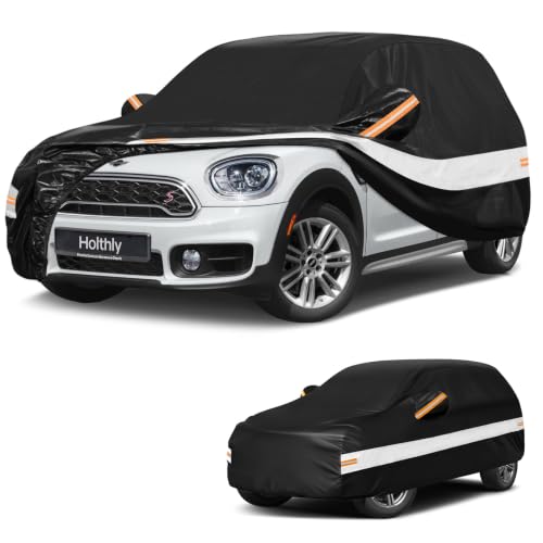 Image of 10 Layers SUV Car Cover Custom Fit for MINI Countryman (2010-2026), Waterproof All Weather for Automobiles, Outdoor Full Cover Sun Rain Dust UV Protection with Cotton. Black