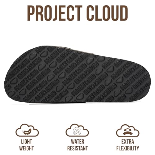 Image of Project Cloud 100% Genuine Leather Sandals Women Dressy Beach Essentials Slides for Women Footwear - Lightweight with Memory Foam Insole Sandals for Women 2026 - Womens Slides