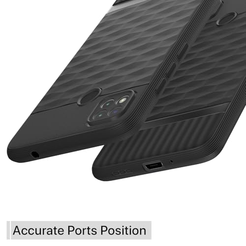 Image of Outlouders Back Cover for Poco C31, Mi Redmi 10A / 10A Sport, Redmi 9 / Redmi 9 Activ / 9C | TPU Soft Surface | Full Camera Protection | Flexible and Stockproof Back Case (Black)