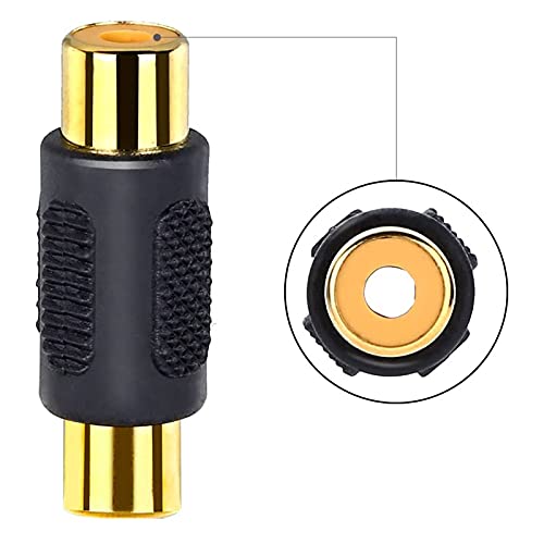 Adaptador RCA hembra a hembra dorado para solucionar cables cortos de televisión y altavoces 2