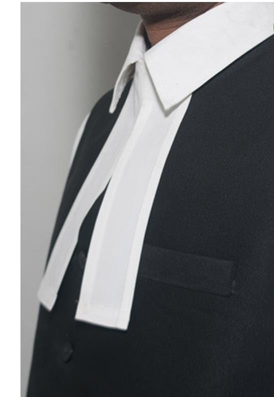 Image of Gwalior Law Firm Advocate Collar Band in White Color Lawyer Neckband Pack of 3 Pcs Cotton Advocate Bands Tied on the Neck for Lawyers