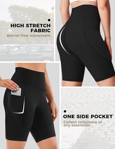 Buauty 2 Pack Biker Shorts Women 5"/8" Workout Shorts Athletic High Waisted Gym Yoga Compression Short Leggings2