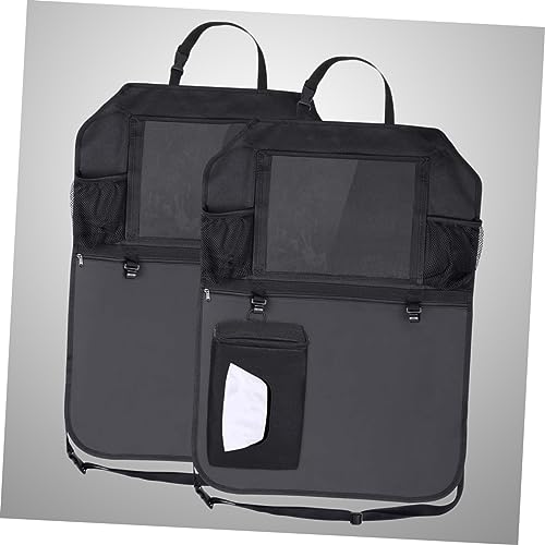 Organisateur de siège auto housse protection arrière et rangement noir avec crochets - 5