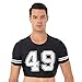 JEATHA T-Shirt Homme Gilet de Sport Maillot de Corps Débardeur Court Crop Top Chiffre 49 Imprimé M-XXL Noir L
