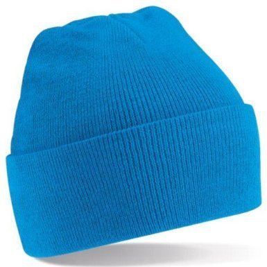 Image of Beechfield Knitted Beanie Winter Mens Ladies Unisex Wooly Ski Turn Up Hat Royal