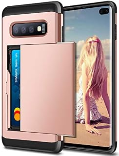 Coolden Case for Samsung S10 Plus Case Shockproof Case Galaxy S10 Plus Wallet Case Protective Case Rubber Bumper Phone Case Card Holder Slot Wallet Case Cover for Samsung Galaxy S10 Plus (Rose Gold)