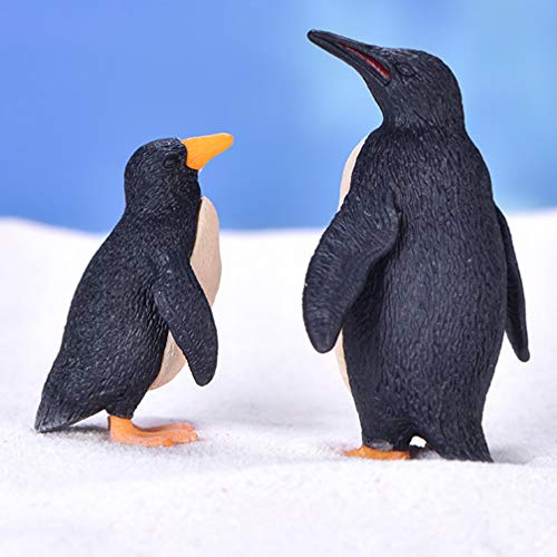 NUOBESTY 8 Pcs Mini Figuras de Pinguim Enfeites de Pinguim de Plástico Miniaturas de Animais Bolo Fi