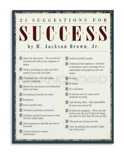 Inspirational Gift Motivational Success Quote Poster Canvas Wall Art for Him Home Office Decor?(Framed,16x24inch(40x60cm))