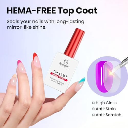 Image of Beetles 4Pcs Protein Nail Prep Kit, Primer, Dehydrator, Base and Top Coat | 10 ml Hema-Free Protein Primer and Dehydrator for Air-Dry Prep, Gel Base and Top Coat, Uv /Led Lamp Required