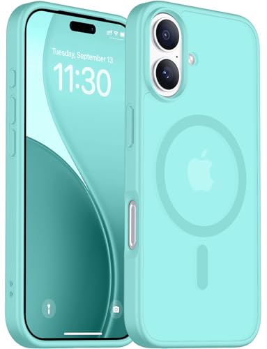 Red2Fire Magnetic for iPhone 17 Case, (Compatible with MagSafe) (Military Grade Drop Protection) Translucent Matte Shockproof Phone Case for iPhone 17 6.3'-Teal