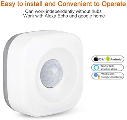 Tonysa WIFI Smart PIR Sensor, Wireless Motion Detection Sensor, Wireless Security Alarm Sensor for Home with Emergency Push Function/Free APP Mode/2.4GHz WiFi One Button Connection