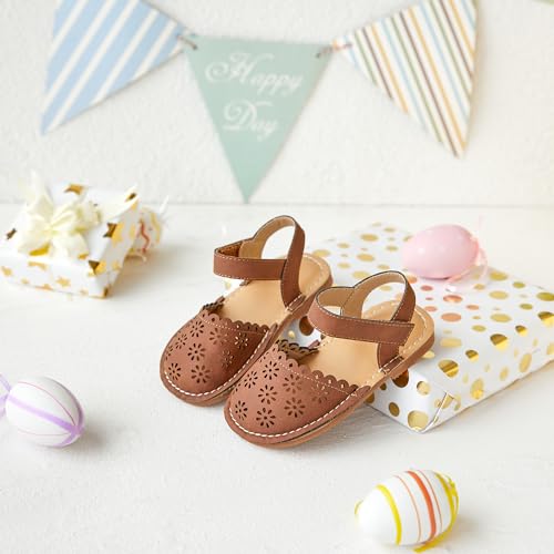Image of Felix & Flora Toddler Girls Sandals Soft Rubber Princess Flat Shoes Flower Girl Shoes