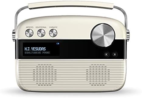 Carvaan Saregama Malayalam - Portable Music Player with 5000 Preloaded Songs, FM/BT/AUX (Porcelain White)
