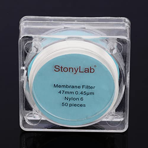 Image of stonylab 50 Pack Nylon Membrane Filters, Hydrophilic Nylon Membrane Disc Filters with 0.45 μm Pore Size and 47 mm Diameter