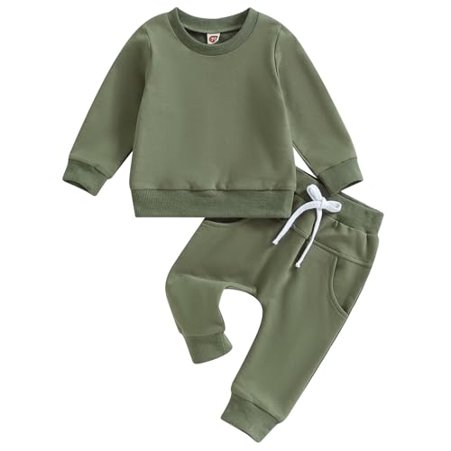 Image of Tiaham Baby Boy Clothes Girl Outfits Fashion Sweatshirt Sweat Pant Kids Toddler Tops Pant Sets