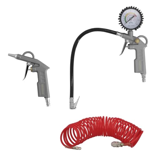 WOLFPACK LINEA PROFESIONAL Kit Accesorios Para Compresor 3 Piezas Con Enganche Rapido, Juego de Herramientas Neumaticas Para Compresor.